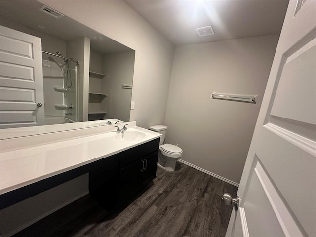 9505 Saddle Dr, Yukon, OK 73099 - bathroom with vanity and wood finished floors