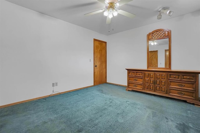 813 Tottingham Rd, Anadarko, OK 73005 - unfurnished bedroom with carpet flooring and ceiling fan