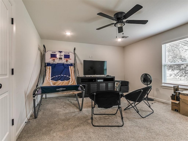 11712 Muirfield Ln, Guthrie, OK 73044 - game room featuring carpet floors and ceiling fan