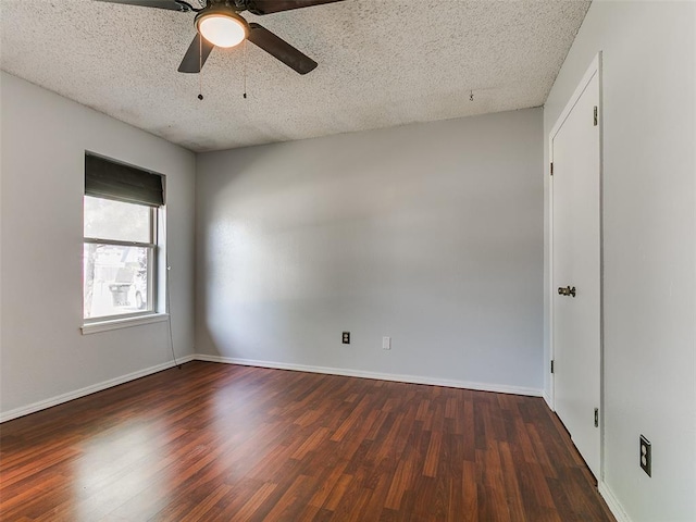 201 S Patterson Dr, Moore, OK 73160 - unfurnished room with wood finished floors, a ceiling fan, and a textured ceiling