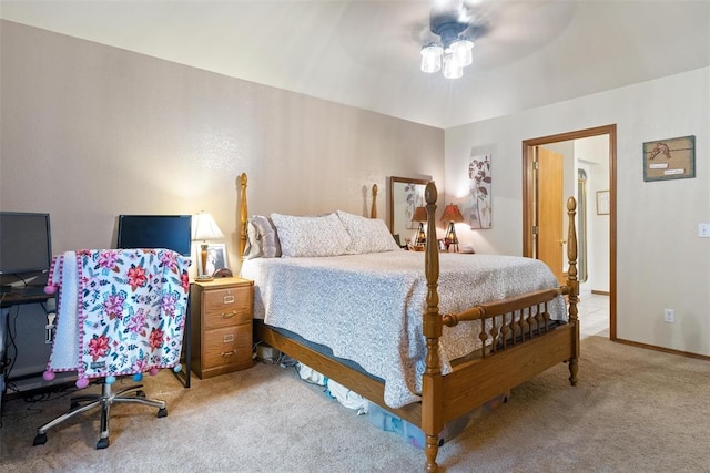 1748 Logans Run, Chandler, OK 74834 - carpeted bedroom with a ceiling fan and baseboards