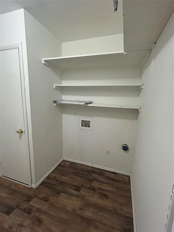 1708 W Modelle Ave, Clinton, OK 73601 - laundry area with wood finished floors and hookup for a washing machine