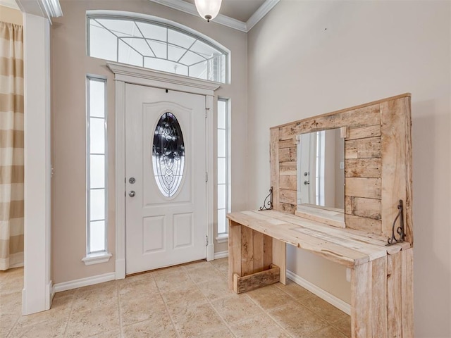 1810 Sandpiper Dr, Blanchard, OK 73010 - foyer featuring ornamental molding and healthy amount of natural light