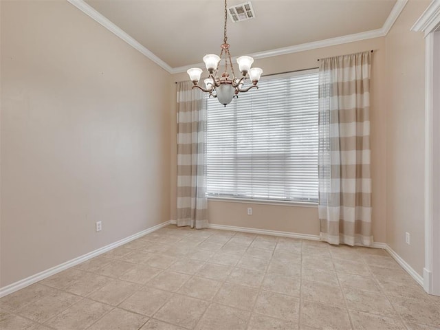1810 Sandpiper Dr, Blanchard, OK 73010 - unfurnished room featuring a chandelier and crown molding