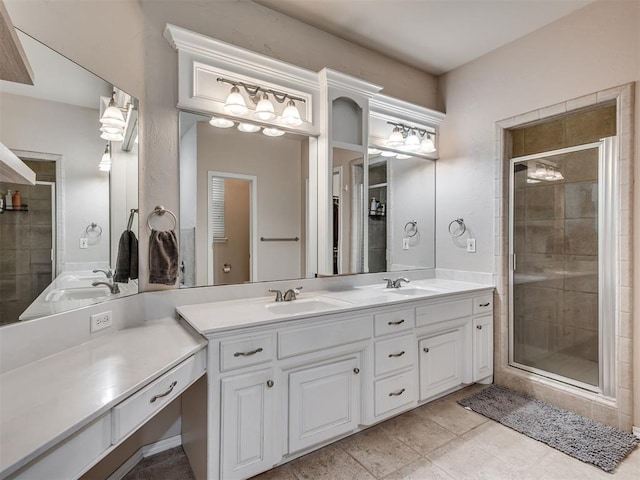 1810 Sandpiper Dr, Blanchard, OK 73010 - full bathroom with double vanity and a shower stall