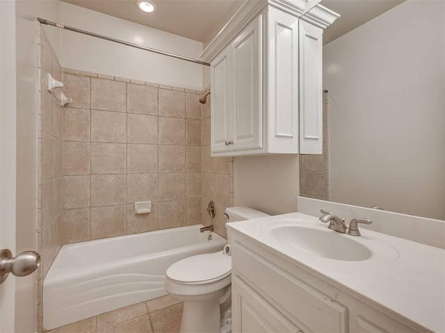 1810 Sandpiper Dr, Blanchard, OK 73010 - bathroom featuring vanity, bathing tub / shower combination, and tile patterned floors