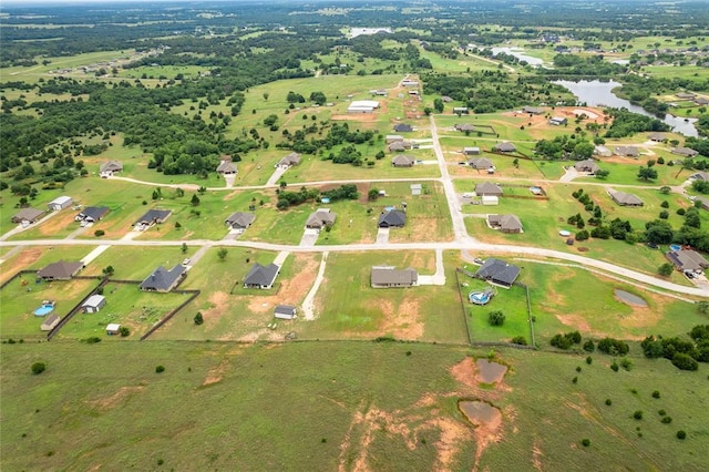 2326 County Road 1335, Blanchard, OK 73010 - aerial view of property and surrounding area with a large body of water