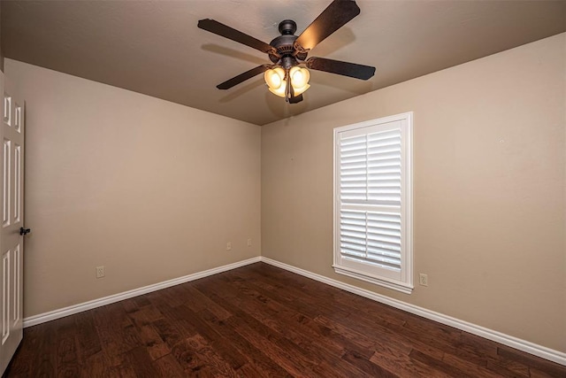 1865 Buckskin Ct, Blanchard, OK 73010 - spare room with dark wood-type flooring and a ceiling fan