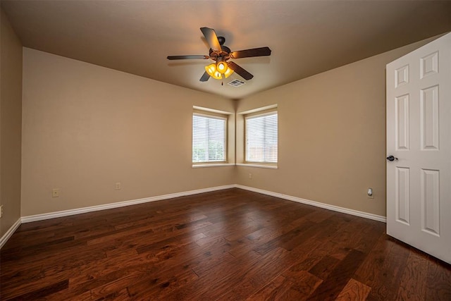 1865 Buckskin Ct, Blanchard, OK 73010 - unfurnished room with dark wood-style flooring and a ceiling fan