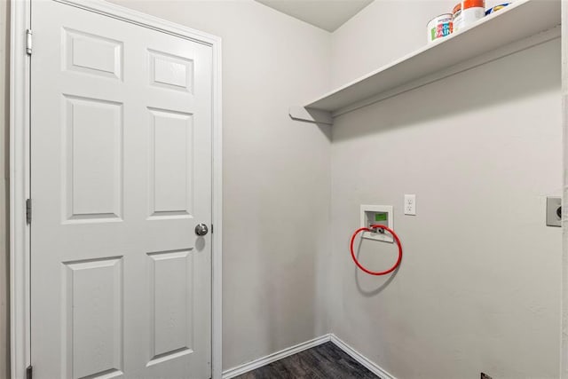 11501 Ruger Rd, Yukon, OK 73099 - laundry room featuring washer hookup and dark wood-type flooring