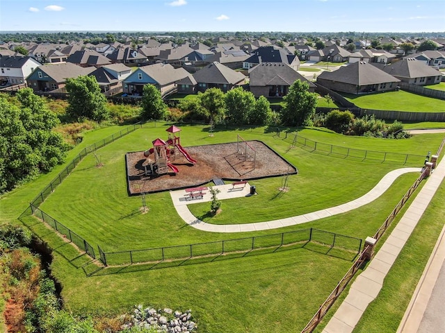 11501 Ruger Rd, Yukon, OK 73099 - aerial perspective of suburban area featuring a park