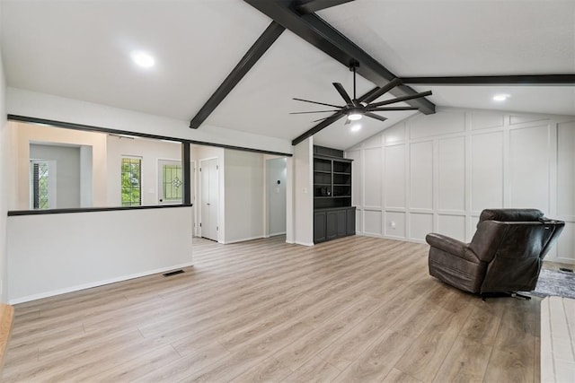 12073 N3540 Rd, Seminole, OK 74868 - unfurnished room featuring ceiling fan, light wood-style flooring, a decorative wall, and recessed lighting