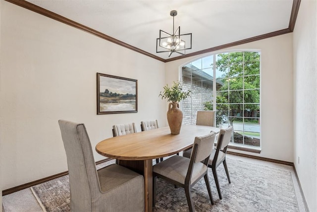 2717 Asheforde Oaks Blvd, Edmond, OK 73034 - dining space with a chandelier and crown molding