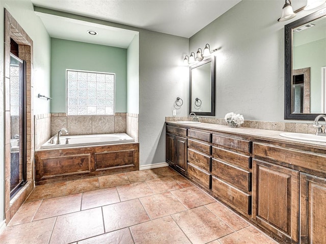 2311 Washita Trl, Edmond, OK 73003 - full bath with a bath, a shower stall, and double vanity