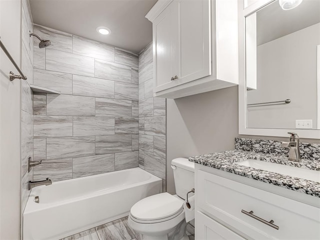15913 Windrush Pl, Edmond, OK 73013 - full bath with vanity, tub / shower combination, and recessed lighting