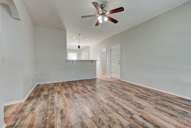 13664 NW Bradbury Ln, Piedmont, OK 73078 - empty room with wood finished floors, a ceiling fan, and recessed lighting