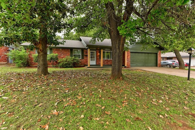3708 Greenway Ter, Del City, OK 73115 - ranch-style home with brick siding, concrete driveway, and an attached garage