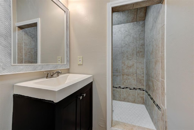 3708 Greenway Ter, Del City, OK 73115 - bathroom featuring vanity and a tile shower