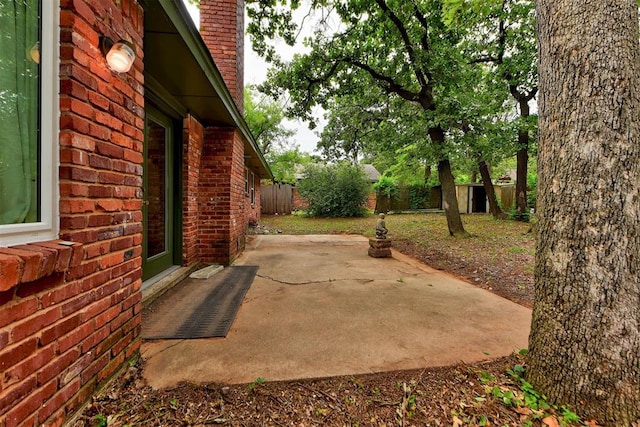 3708 Greenway Ter, Del City, OK 73115 - view of patio / terrace featuring an outbuilding