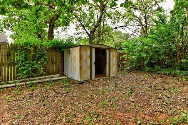 3708 Greenway Ter, Del City, OK 73115 - view of shed featuring a fenced backyard
