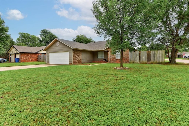 442 W Apple Branch Way, Mustang, OK 73064 - single story home featuring a garage, brick siding, and driveway