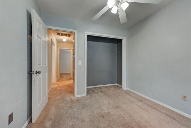 442 W Apple Branch Way, Mustang, OK 73064 - unfurnished bedroom with carpet floors, ceiling fan, and a closet