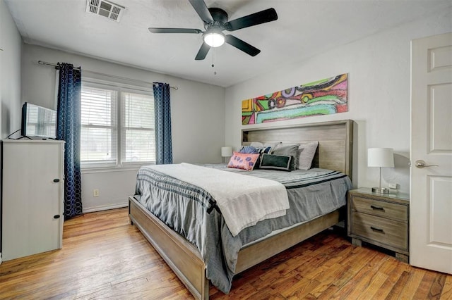 1701 Andover Ct, The Village, OK 73120 - bedroom with light wood-type flooring and ceiling fan