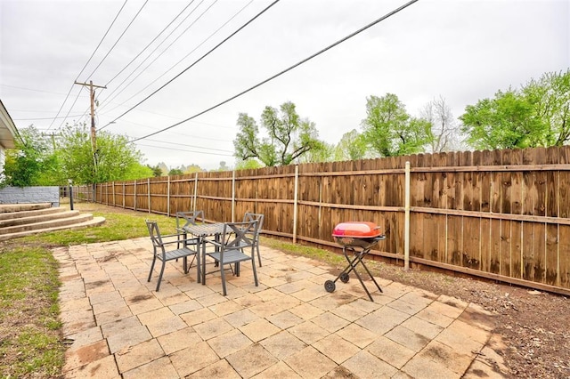 1701 Andover Ct, The Village, OK 73120 - fenced backyard with a patio and outdoor dining space
