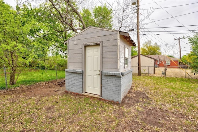 1701 Andover Ct, The Village, OK 73120 - view of shed featuring a fenced backyard