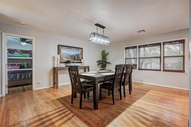 1701 Andover Ct, The Village, OK 73120 - dining area featuring light wood-type flooring and a ceiling fan