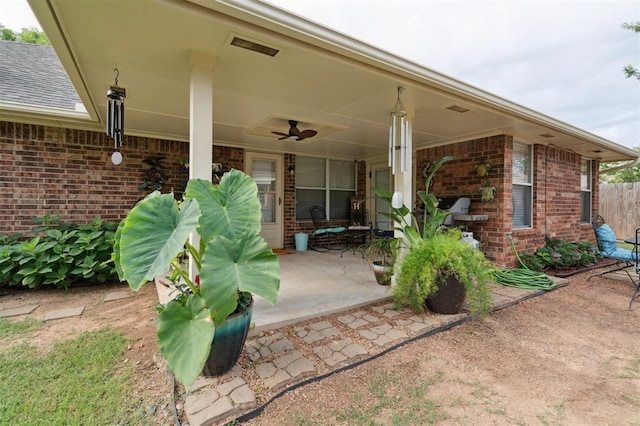 6005 SE 82nd Cir, Oklahoma City, OK 73135 - view of patio featuring a ceiling fan