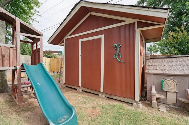 6005 SE 82nd Cir, Oklahoma City, OK 73135 - view of shed featuring a playground