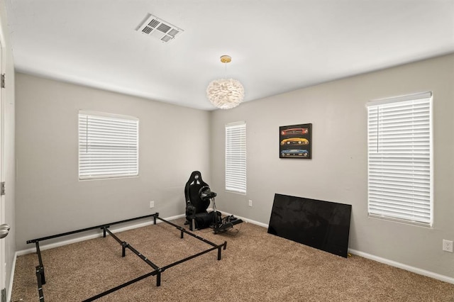 104 N Ramblin Oaks Dr, Moore, OK 73160 - workout room with carpet and baseboards