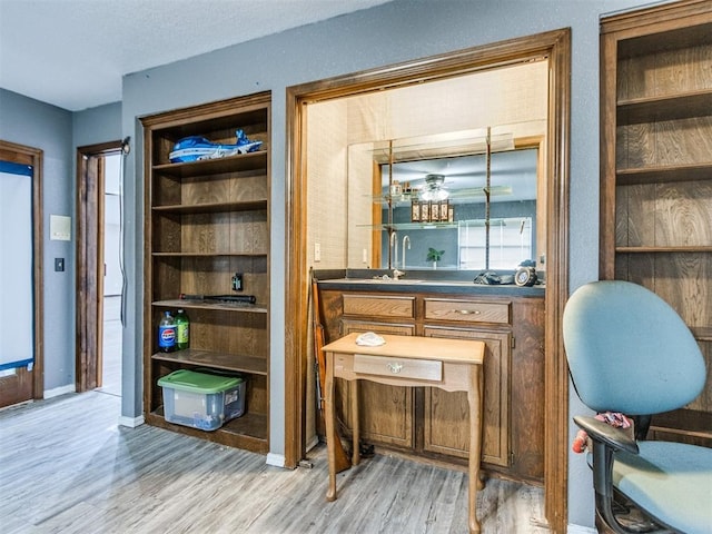 6708 Basswood Canyon Rd, Oklahoma City, OK 73162 - interior space featuring wood finished floors and wet bar