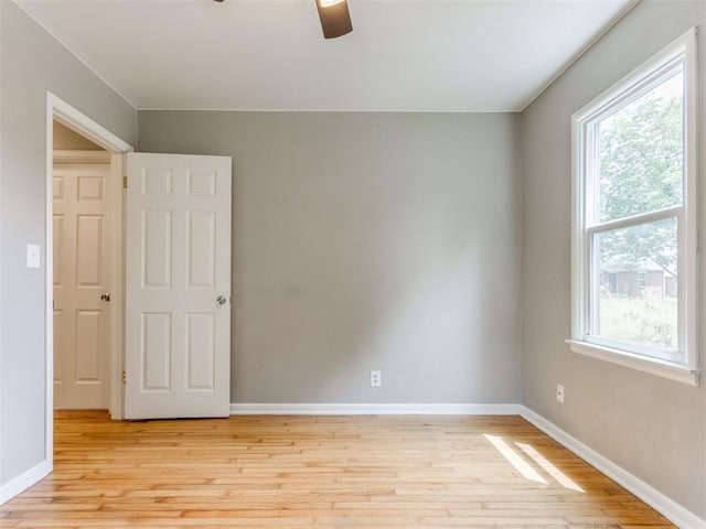 1125 E Fay St, Shawnee, OK 74801 - spare room with light wood-type flooring and ceiling fan