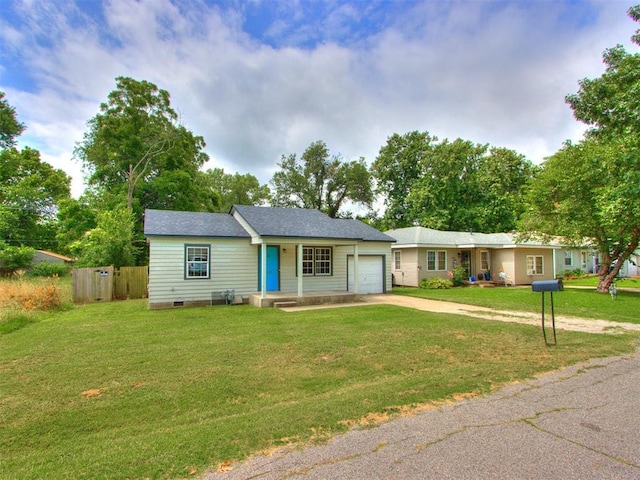 1125 E Fay St, Shawnee, OK 74801 - ranch-style house featuring a garage, concrete driveway, and crawl space