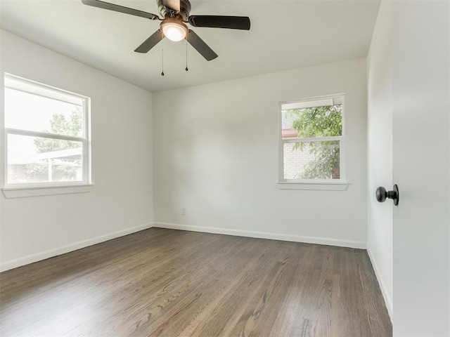 1420 SW 67th St, Oklahoma City, OK 73159 - unfurnished room with wood finished floors and a ceiling fan