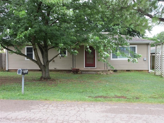 404 S 6th St, Tecumseh, OK 74873 - view of property hidden behind natural elements with a front lawn and crawl space