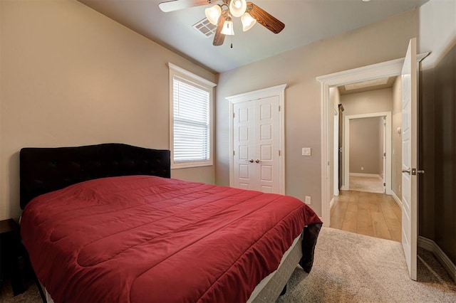 15728 Egerton Pl, Edmond, OK 73013 - carpeted bedroom featuring ceiling fan and baseboards