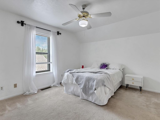18317 Chestnut Oak Dr, Edmond, OK 73012 - bedroom with carpet floors, ceiling fan, and lofted ceiling