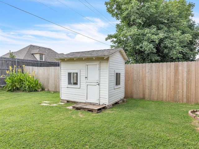 18317 Chestnut Oak Dr, Edmond, OK 73012 - view of shed featuring a fenced backyard