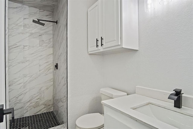 3300 Outpost Cir, Norman, OK 73072 - bathroom featuring a marble finish shower and vanity