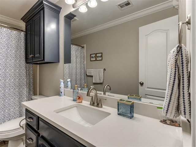 123 E Lakeview Trl, Edmond, OK 73003 - bathroom featuring ornamental molding and vanity