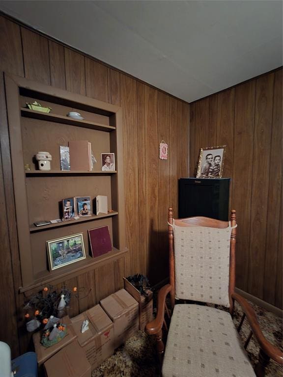 730 N Santa Fe St Unit 4052073333, Pauls Valley, OK 73075 - living area with wood walls and built in features