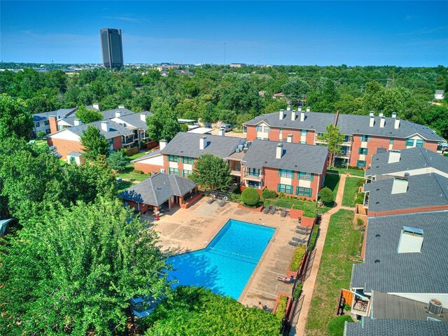 4400 Hemingway Dr Unit 221, Oklahoma City, OK 73118 - aerial view of residential area featuring a pool