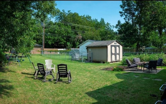 4508 N College Ave, Bethany, OK 73008 - fenced backyard featuring a shed and a patio area