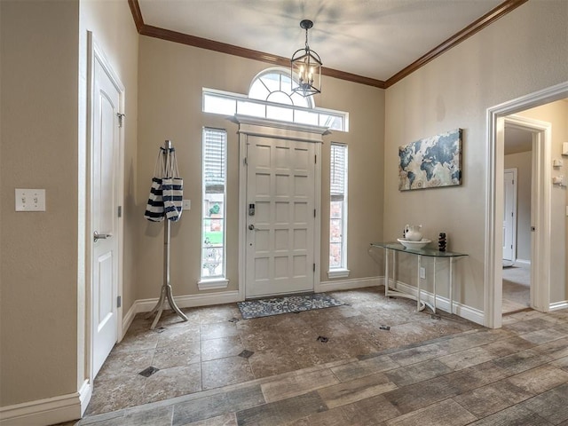 17213 Sunny Hollow Rd, Edmond, OK 73012 - entrance foyer featuring ornamental molding