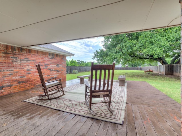 17213 Sunny Hollow Rd, Edmond, OK 73012 - wooden deck with a fenced backyard