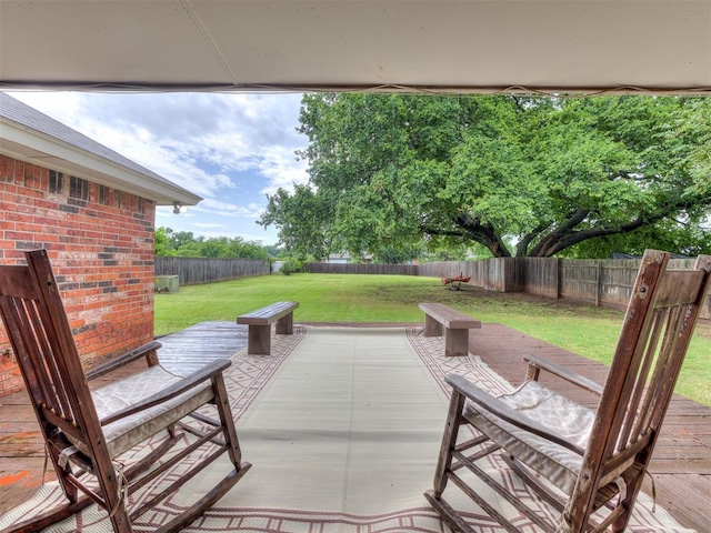 17213 Sunny Hollow Rd, Edmond, OK 73012 - deck with a fenced backyard