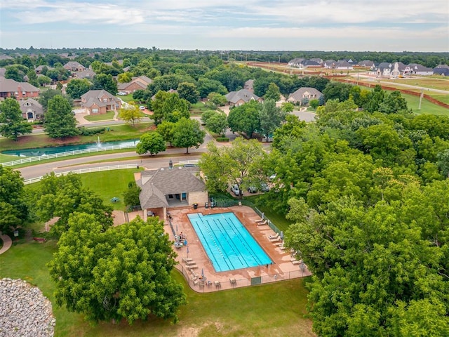 3716 Equestrian Ct, Edmond, OK 73034 - aerial perspective of suburban area with a pool